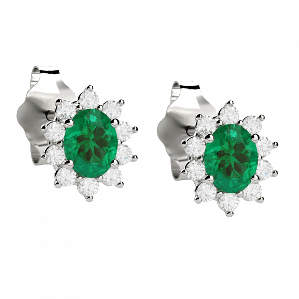 Eternal orecchini in oro bianco 18KT con smeraldi e diamanti