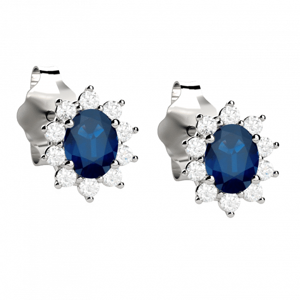 Eternal orecchini in oro bianco 18KT con zaffiri e diamanti