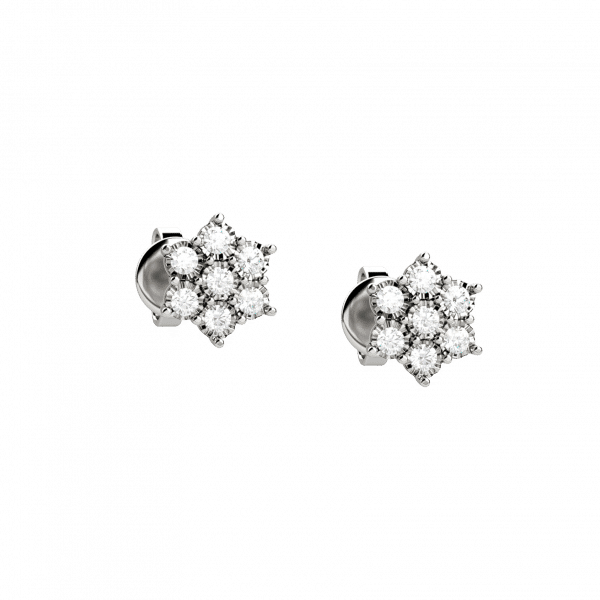 Armony orecchini con fiore in Oro bianco 18KT