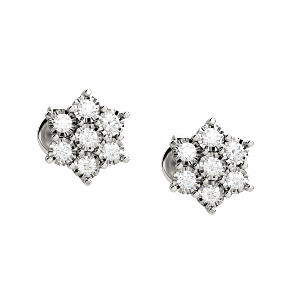 Armony orecchini con fiore in Oro bianco 18KT
