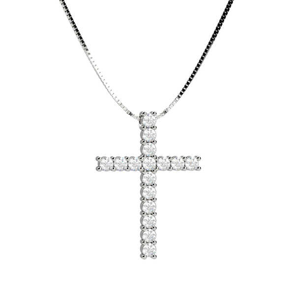 Cross pendant in gold and diamonds