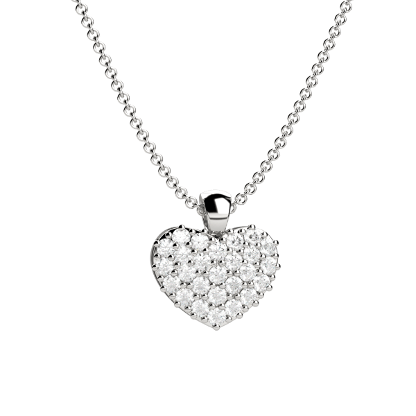 Heart pendant in gold and diamonds