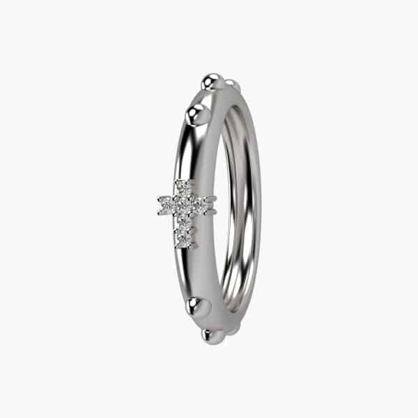 9KT white gold band with Diamonds