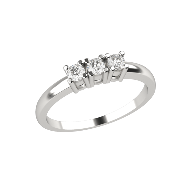 Anello trilogy in oro bianco 18KT con diamanti