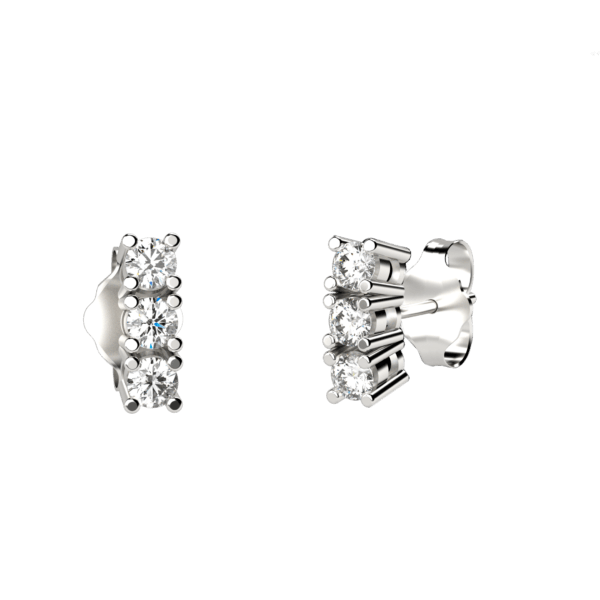 Orecchini trilogy in oro bianco 18KT con diamanti