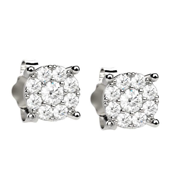 Orecchini solitario in oro bianco 18KT con diamanti