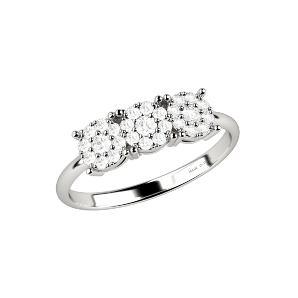 Anello trilogy in oro bianco 18KT con diamanti
