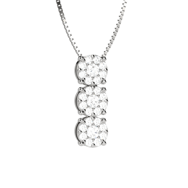 Pendente trilogy in oro bianco 18KT con diamanti