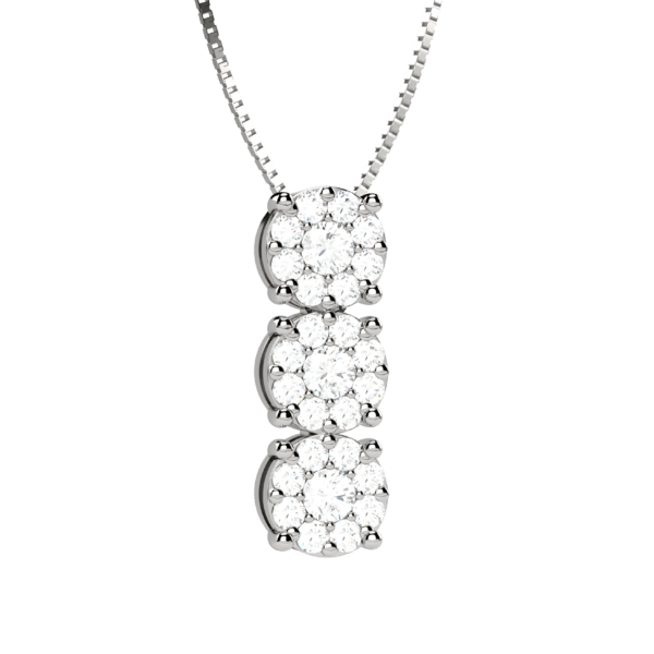 Pendente trilogy in oro bianco 18KT con diamanti