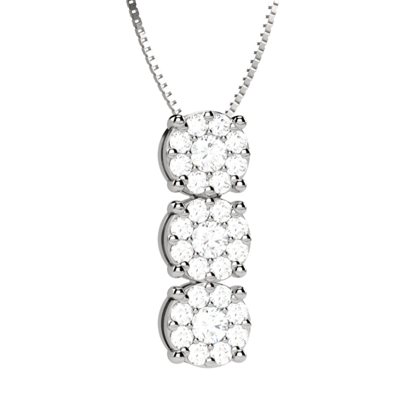 Pendente trilogy in oro bianco 18KT con diamanti