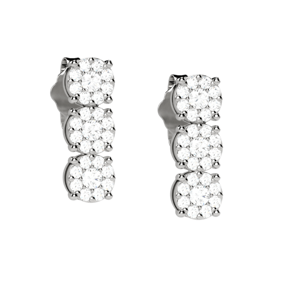 Orecchini trilogy in oro bianco 18KT con diamanti