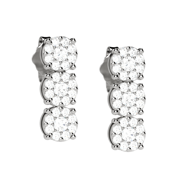 Orecchini trilogy in oro bianco 18KT con diamanti