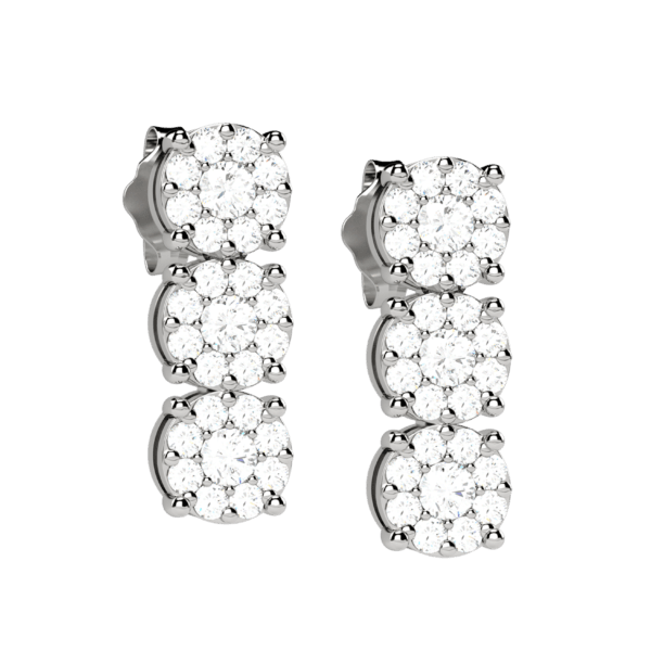 Orecchini trilogy in oro bianco 18KT con diamanti